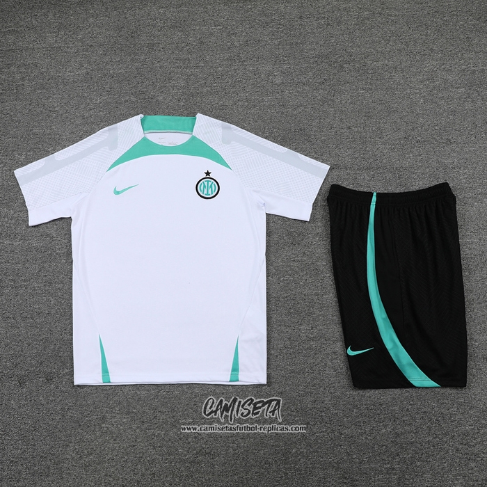 Chandal del Inter Milan 2022-2023 Manga Corta Blanco - Pantalon Corto